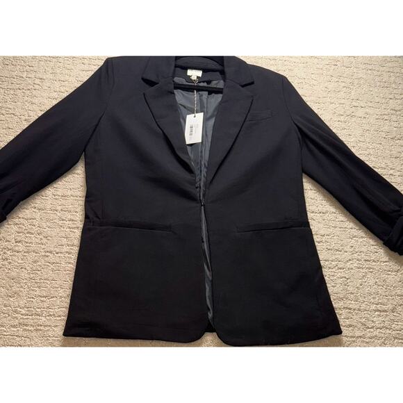 ELLISON Women's Black Blazer Long Sleeve Open Front Casual Tailored Small New - Picture 1 of 7